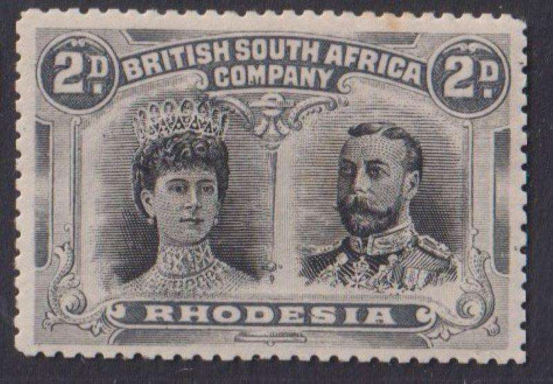RHODESIA 1910 2d DOUBLE HEADS SG 127,8.9  FINE MINT