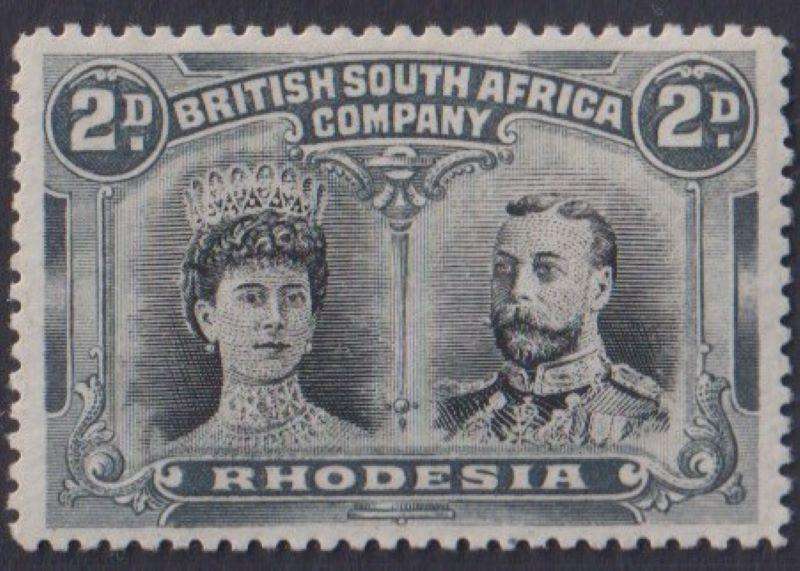 RHODESIA - BSAC 1910 2d DOUBLE HEAD  SACC 129 SUPERB MINT CV R1600
