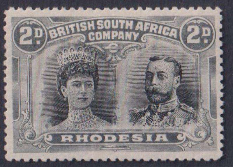 RHODESIA 1910 2d DOUBLE HEADS FINE MINT SG 129/130 CV £185