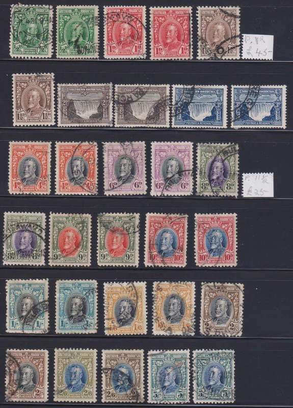 SOUTHERN RHODESIA KGV FIELDMARSHALLS SOUND USED LOT-HIGH CAT VALUE