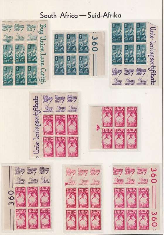 SA SUPERB COLLECTION OF BANTAM WAR BLOCKS FINE MINT