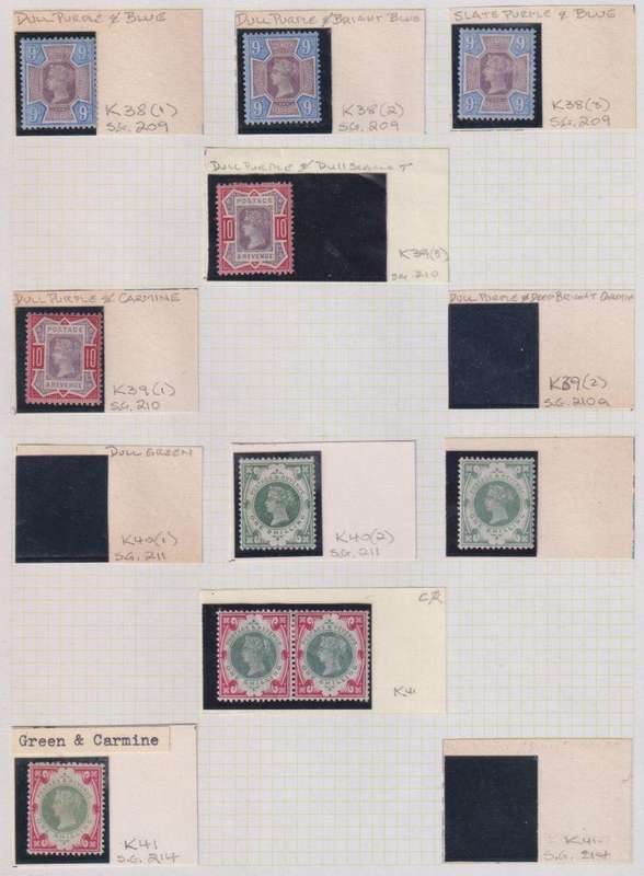 GREAT BRITAIN 1887 JUBILEE ISSUES 9d-1/- HINGED MINT ON PAGE