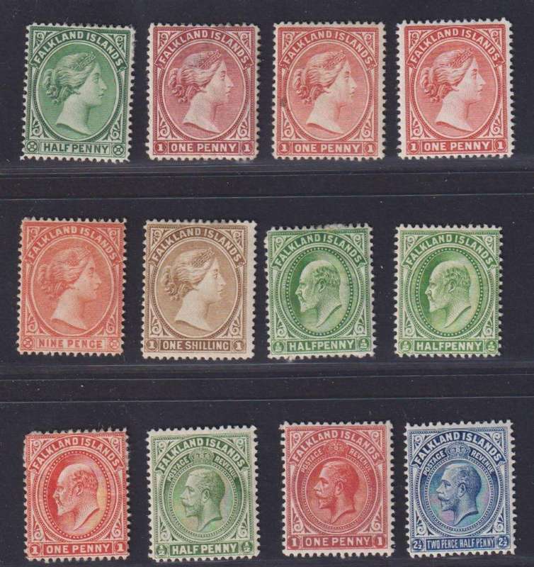 FALKLAND ISLANDS EARLY QVIC-KGV MINT LOT