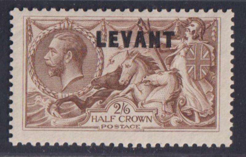 BRITISH LEVANT 1921 SEAHORSES FINE  LIGHTLY HINGED MINT CV £135