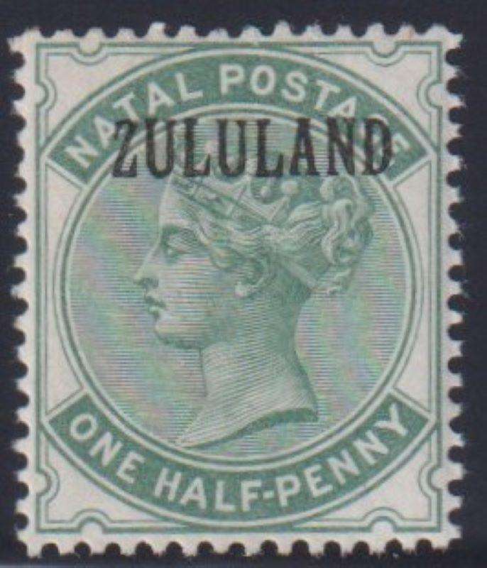 ZULULAND 1888 QVIC 1/2d "NO STOP" - UNMOUNTED MINT SACC 12c