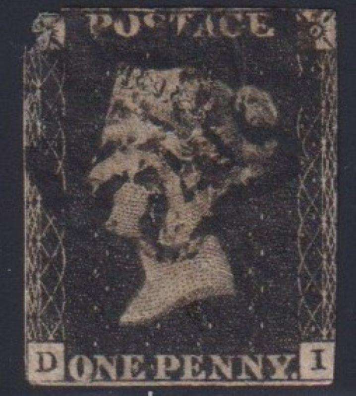 GREAT BRITAIN 1841 1d BLACK USED