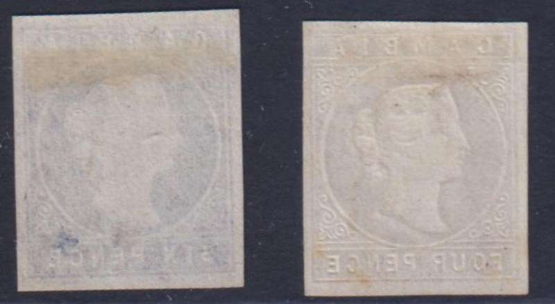 GAMBIA 1869 QVIC 4d & 6d FINE UNUSED SG 1,3 CV £1150