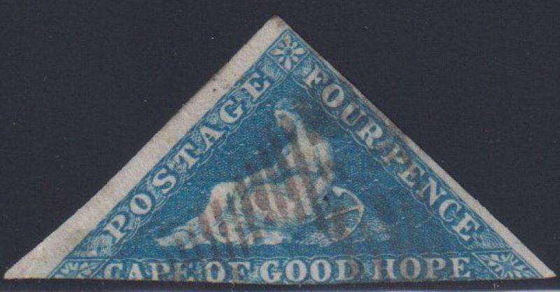 CAPE OF GOOD HOPE 1853 4d TRIANGLE SOUND USED SACC 4a