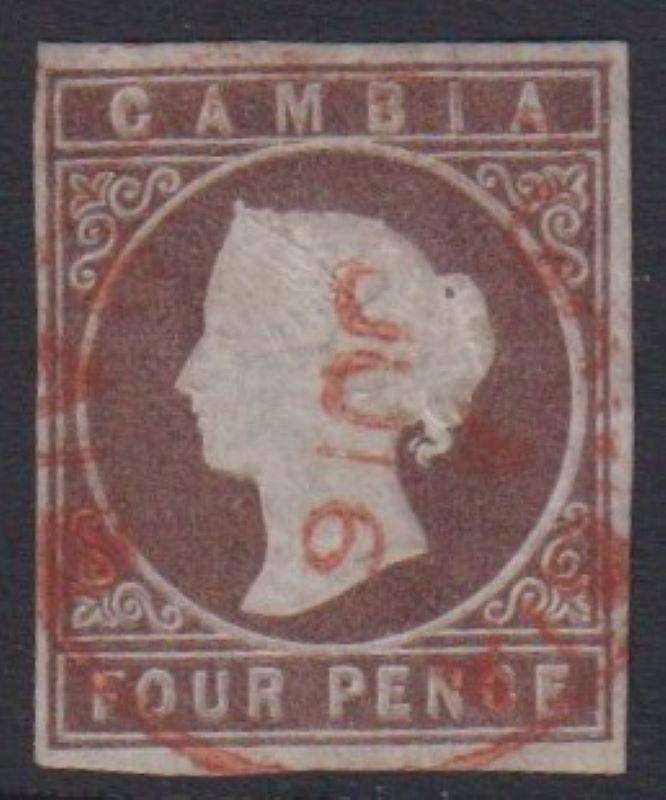 GAMBIA 1869 4d  SOUND USED SG 1 CV £225