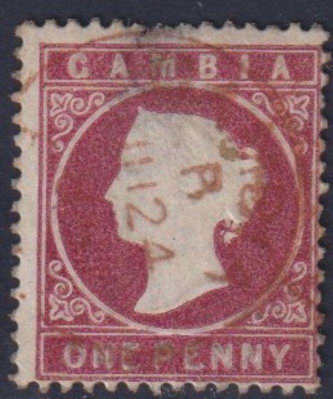 GAMBIA 1880 1d  SOUND USED SG 12A CV £1200