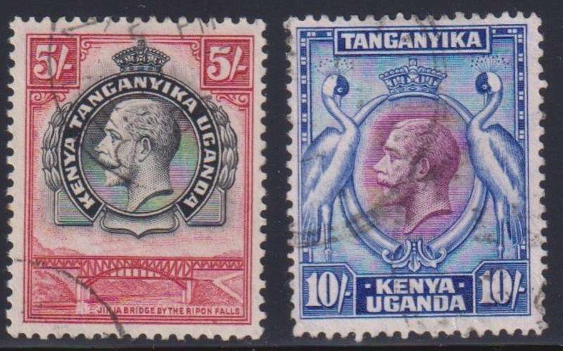KUT 1935 KGV 5/- & 10/- SOUND USED SG 121/2 CV £158