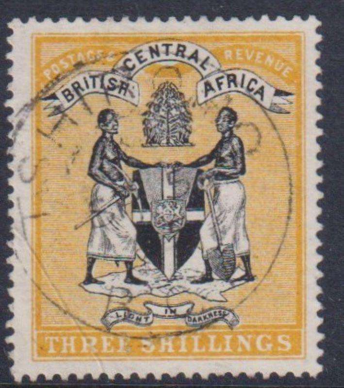 NYASALAND - BCA 1895 3/- SUPERB USED SG 27  CV £75