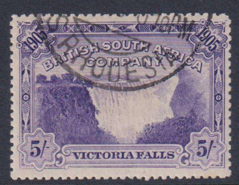 RHODESIA 1905 VIC FALLS 5/- SUPERB USED