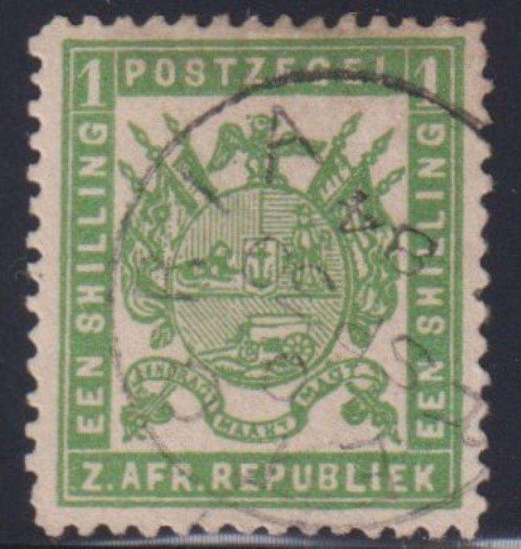 TRANSVAAL PERFORATED 1/- FINE USED