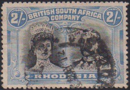 RHODESIA - BSAC DOUBLE HEADS 3d's & 2/- SOUND USED SG 134,137,153