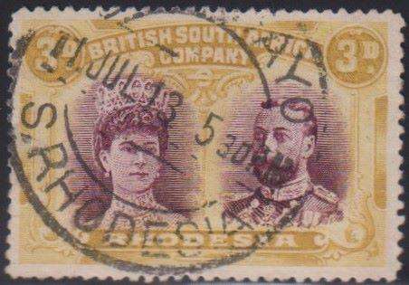 RHODESIA - BSAC DOUBLE HEADS 3d's & 2/- SOUND USED SG 134,137,153