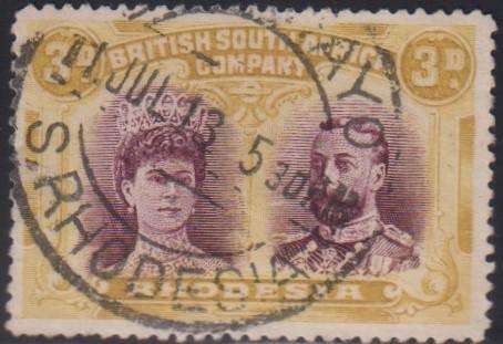 RHODESIA - BSAC DOUBLE HEADS 3d's & 2/- SOUND USED SG 134,137,153
