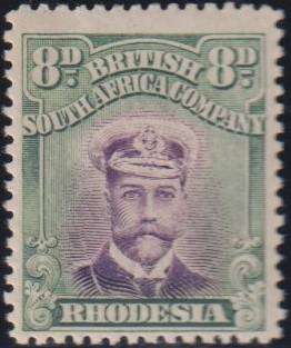 RHODESIA 1913 ADMIRALS 8d, 10d, 1/- FINE MINT