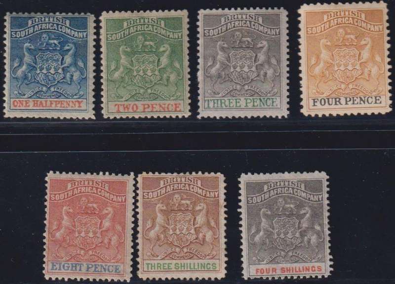 RHODESIA 1892-94 VALUES TO 4/- MINT - CV R9000