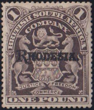 RHODESIA 1909 £1 FINE MINT  SACC 110 - CV R5500