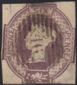 GREAT BRITAIN 1847 6d EMBOSSED SOUND USED