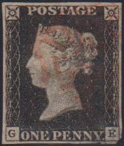 GREAT BRITAIN 1840 1d BLACK USED