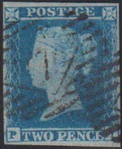 GREAT BRITAIN LOVELY 2d BLUE FINE USED
