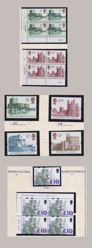 GREAT BRITAIN 1988-97 HIGH VALUE DEFINS IN BLOCKS & GUTTERS - SUPERB COLLECTION!