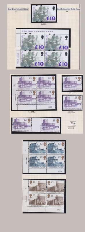 GREAT BRITAIN 1988-97 HIGH VALUE DEFINS IN BLOCKS & GUTTERS - SUPERB COLLECTION!