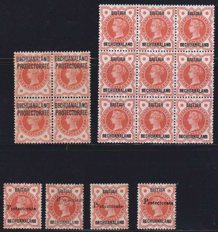 BECHUANALAND GREAT LOT OF QVIC 1/2d's