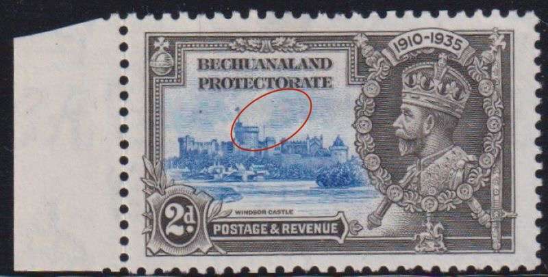 BECHUANALAND 1935 SILVER JUBILEE 2d "EXTRA FLAGSTAFF"  VARIETY