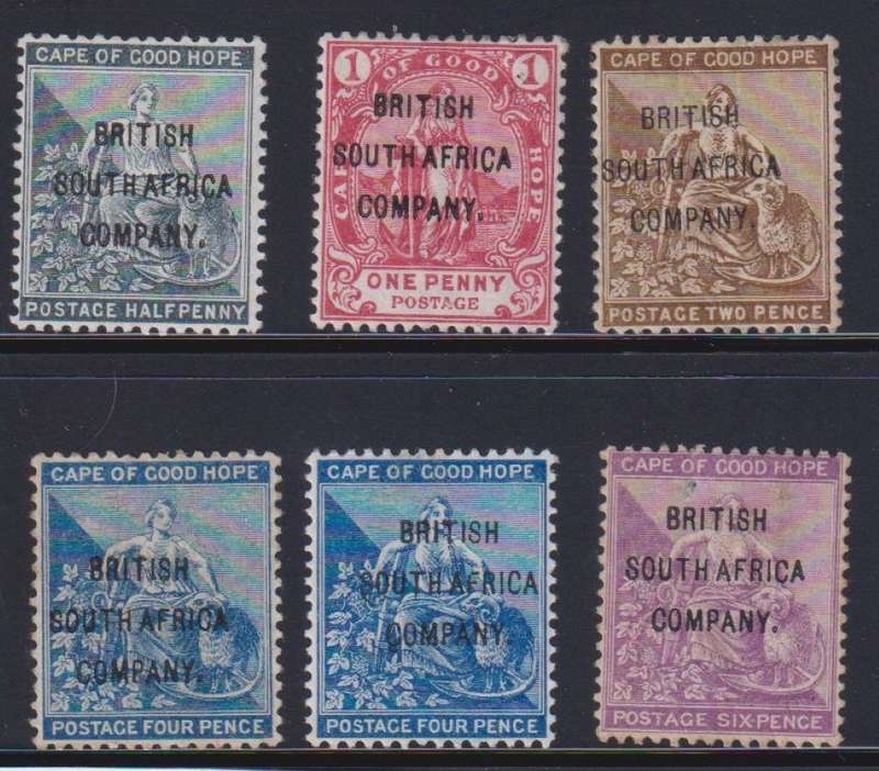 RHODESIA - BSAC 1896 CAPE OVERPRINTS MINT