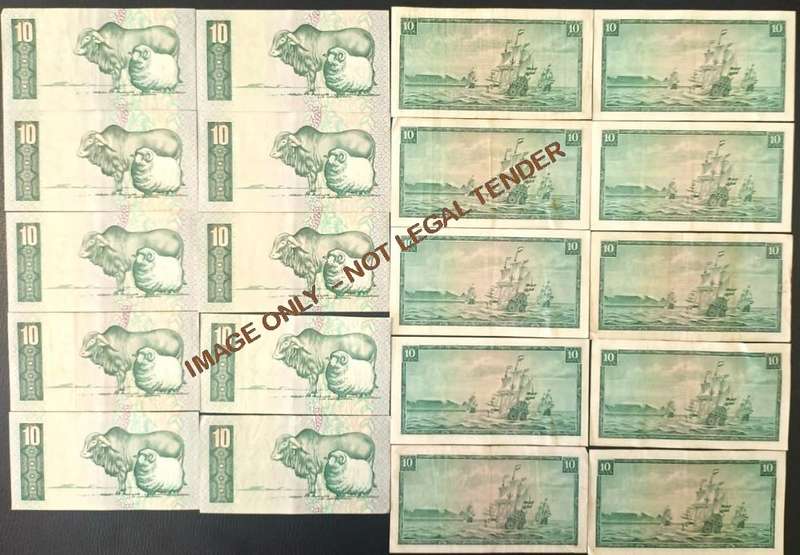 SOUTH AFRICAN TEN RAND  COLLECTION - TW DE JONGH & GPC DE KOCK
