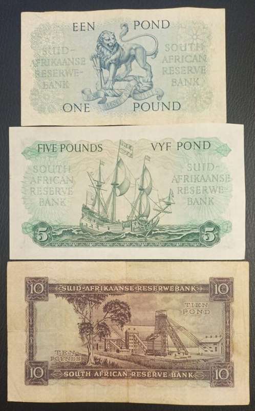 MH DE KOCK ONE POUND, FIVE POUNDS AND TEN POUNDS NOTES