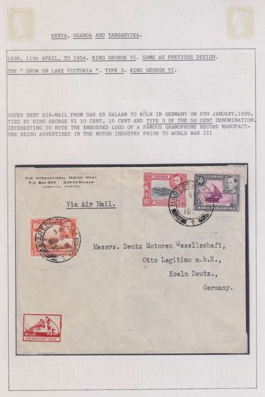 KUT 1939 "MUSIC" KGV1 COVER - HIS MASTER'S VOICE- UNUSUAL