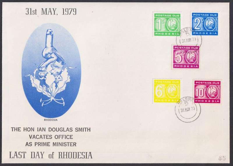 RHODESIA 1973 "IAN SMITH'S LAST DAY" POSTAGE DUES ON COVER - UNUSUAL