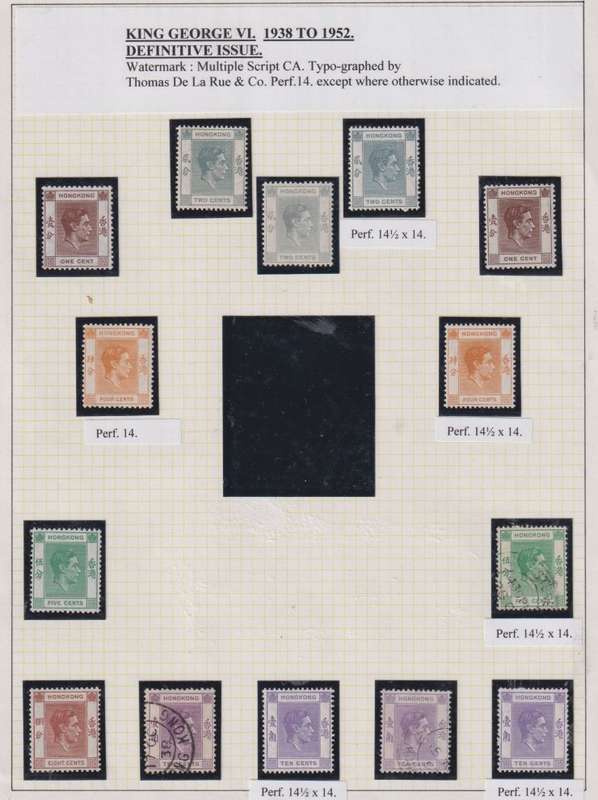 HONG KONG KGV1 LOVELY UM & USED LOT ON PAGE