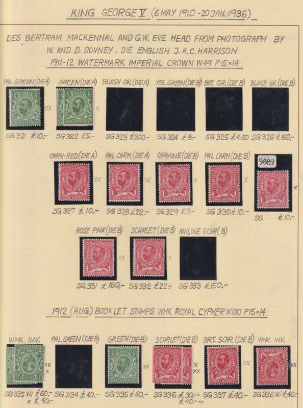 GREAT BRITAIN KGV 1910-1936  LOT  UM/HINGED MINT  ON PAGES