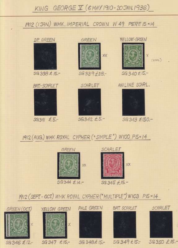 GREAT BRITAIN KGV 1910-1936  LOT  UM/HINGED MINT  ON PAGES