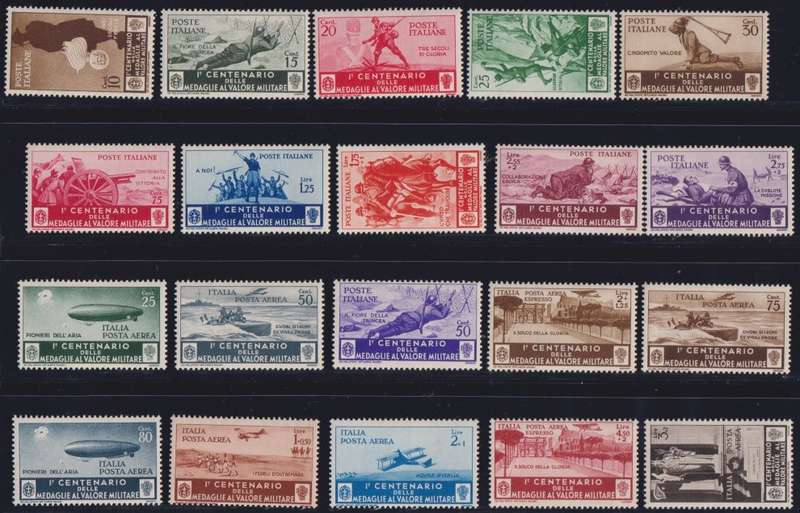 ITALY 1934 MILITARY MEDAL  SET UM - SG 424-441 CV £130