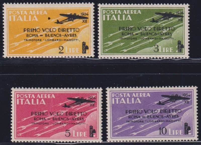ITALY 1934 BUENOS AIRES FLIGHT  SET UM - SG 391-4 CV £34