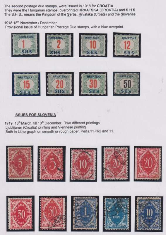 CROATIA, SERBIA & SLOVENIA 1918-1920 ISSUES ON PAGES