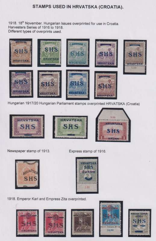 CROATIA, SERBIA & SLOVENIA 1918-1920 ISSUES ON PAGES