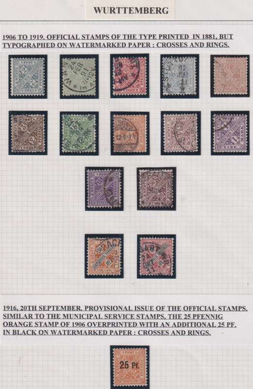 WURTTEMBERG, GERMANY LOVELY COLLECTION-FINE USED & MINT WRITTEN UP
