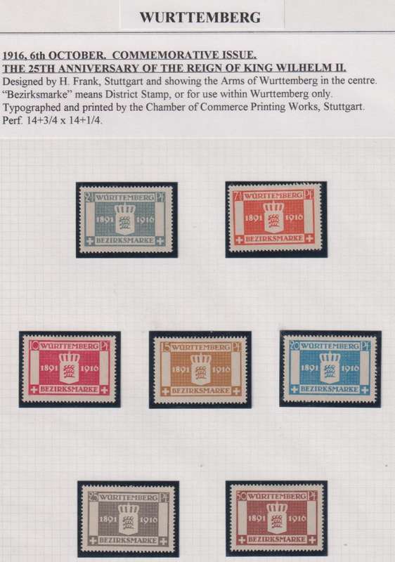WURTTEMBERG, GERMANY LOVELY COLLECTION-FINE USED & MINT WRITTEN UP