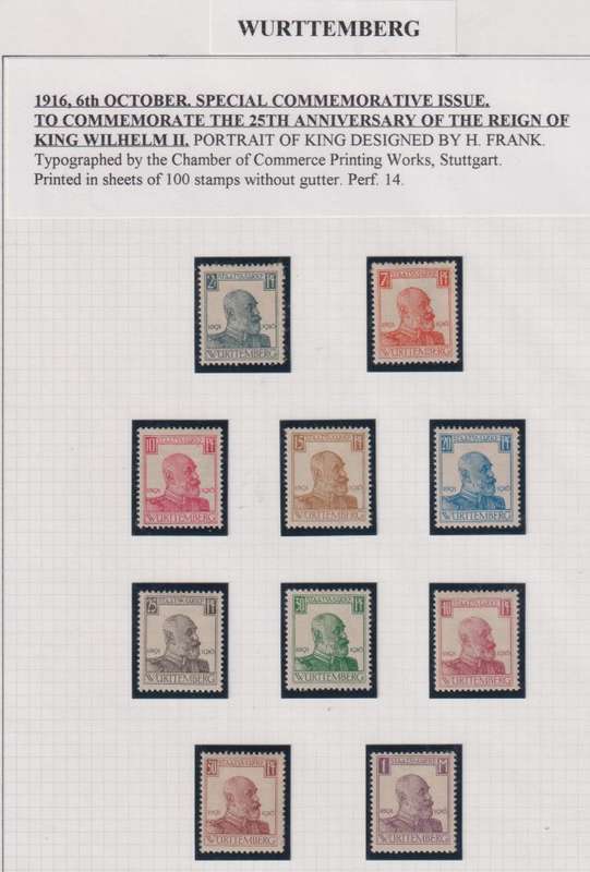WURTTEMBERG, GERMANY LOVELY COLLECTION-FINE USED & MINT WRITTEN UP