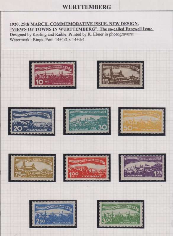 WURTTEMBERG, GERMANY LOVELY COLLECTION-FINE USED & MINT WRITTEN UP