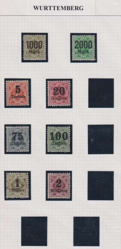 WURTTEMBERG, GERMANY LOVELY COLLECTION-FINE USED & MINT WRITTEN UP