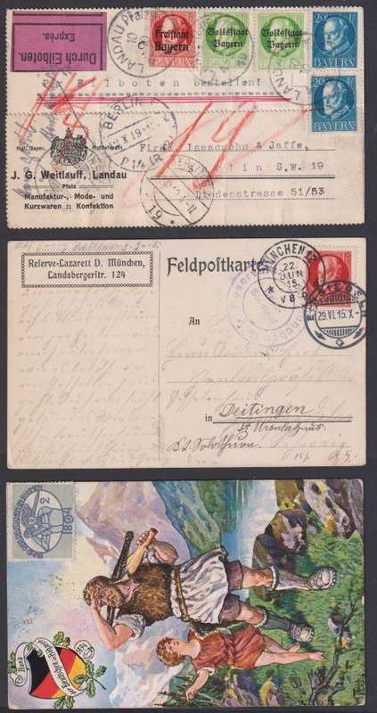 GERMANY FELDPOST CARD, BAVARIA CARDS AUSTRIA COVER