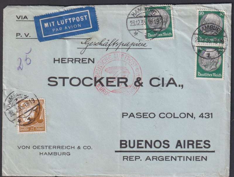 GERMANY-ZEPELLIN - CATAPULT -  3 COVERS TO BRAZIL & ARGENTINA